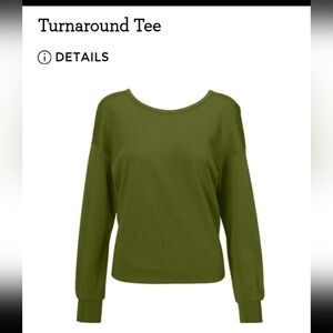 CAbi Olive Long Sleeve Turnaround Tee Small